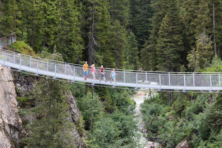 Suspension bridge at the Rosannaschlucht in St. Anton am Arlberg