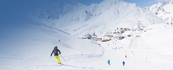 Skifahren am Arlberg. 